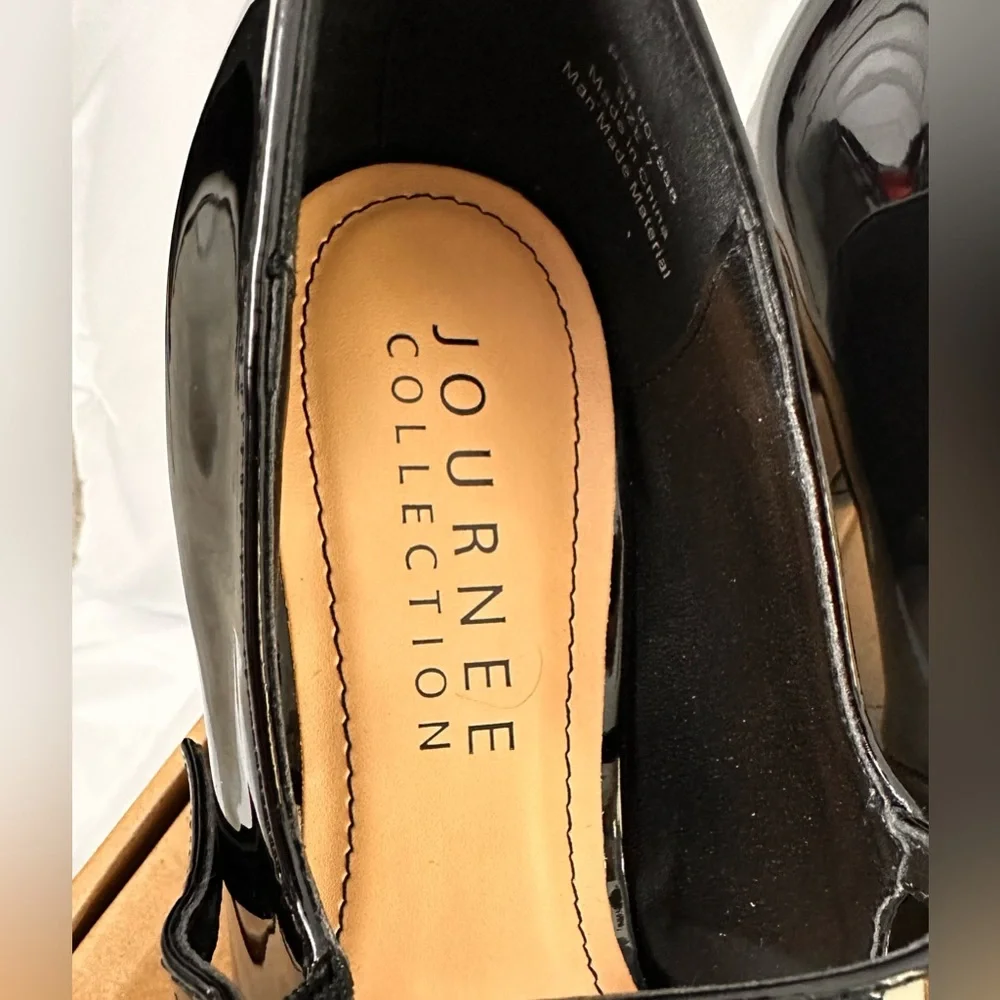 JOURNEE OKENNA MARY JANE PUMP HEELS IN  BLACK PATENT      US 7   … - Picture 15 of 16